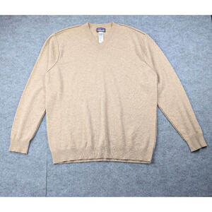 Patagonia Cashmere Sweater Mens XL Quiet Luxury Natural Fiber Brown Preppy Soft